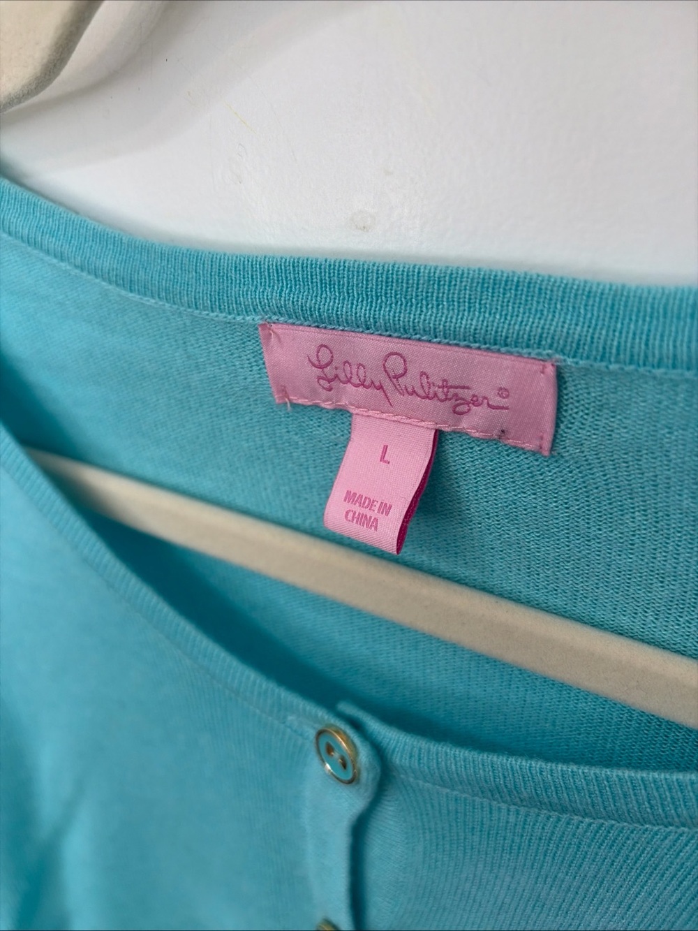 Lilly Pulitzer Turquoise Button-Up Cardigan-Cropped - Picture 2 of 10